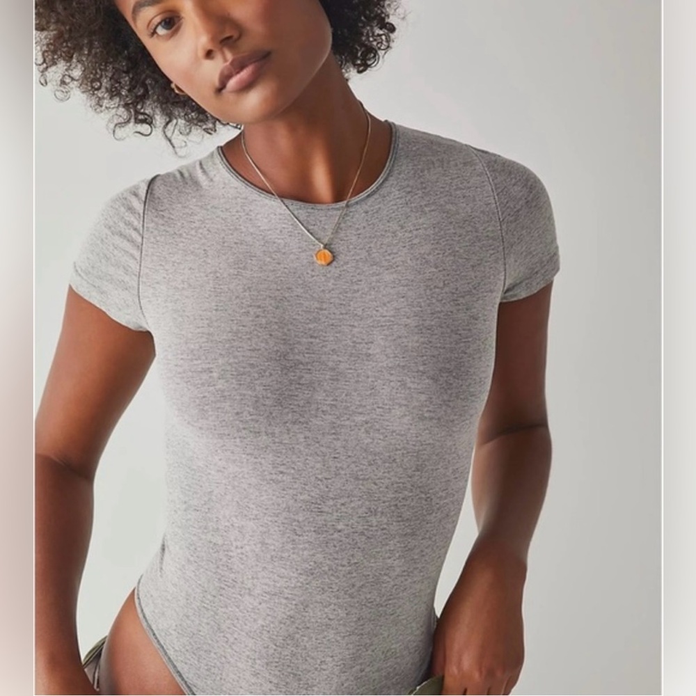 NWT Basic Free People Heather Grey Bodysuit